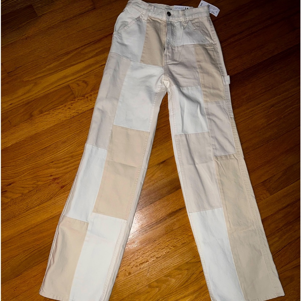 Patchwork Ultra High Waisted Flare Pants - Picture 2 of 5